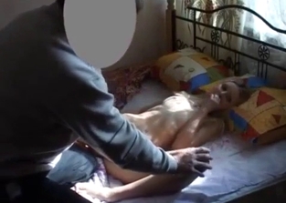 Brother playfully ends up licking his sister's pussy